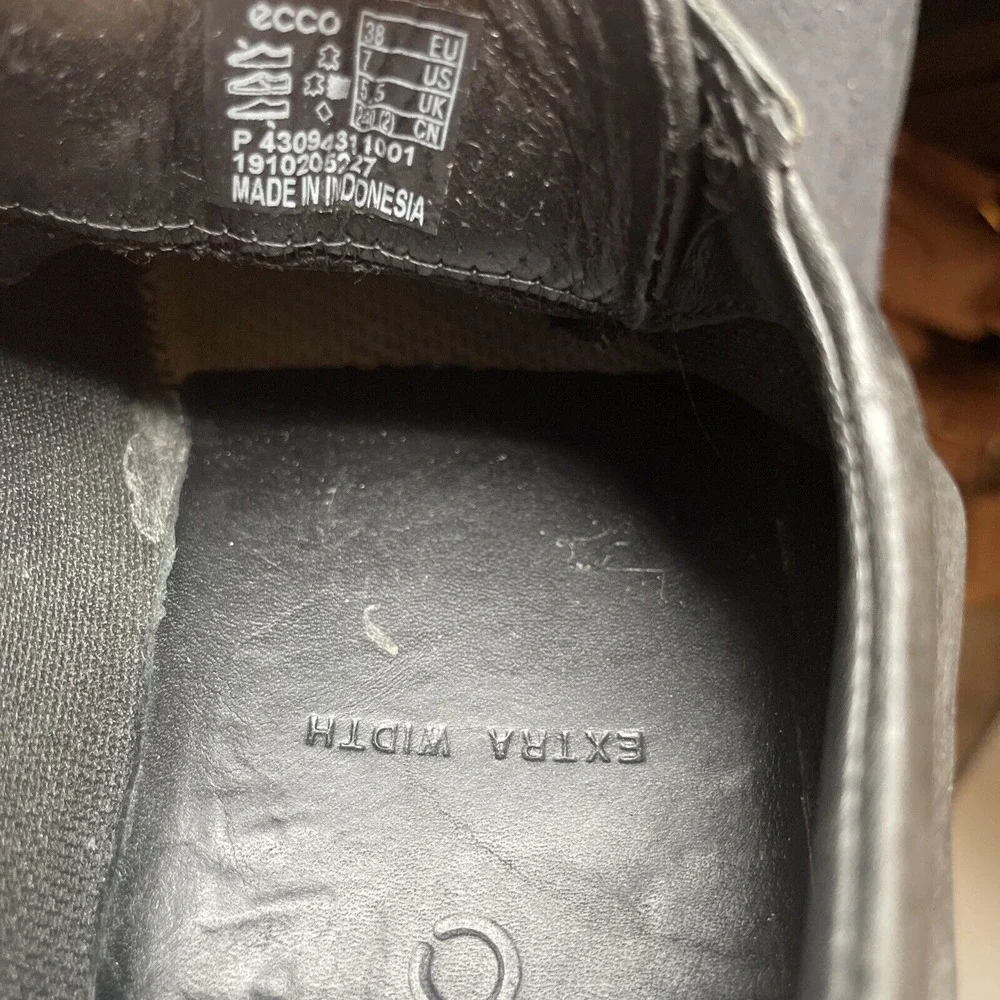 ECCO Biom Zip Slip On Womens Shoes‎ Size 7 Black Leather Comfort Sneakers